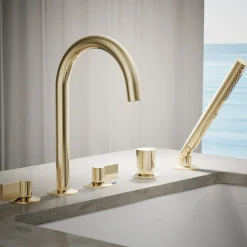 Deck-mount handshower holder and two-way diverter valve