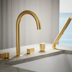 Deck-mount handshower holder and two-way diverter valve