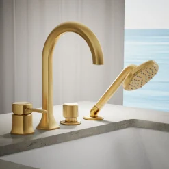 Deck-mount handshower holder and two-way diverter valve