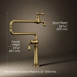 Deck-mount pot filler