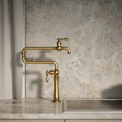 Deck-mount pot filler