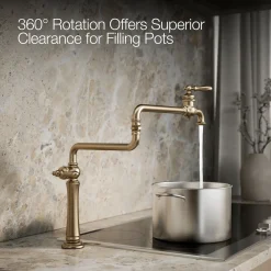 Deck-mount pot filler