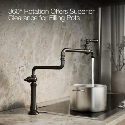 Deck-mount pot filler