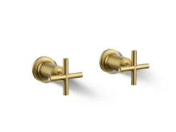 Deck- or wall-mount bath faucet handle trim with cross design