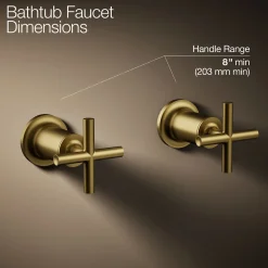 Deck- or wall-mount bath faucet handle trim with cross design