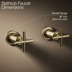 Deck- or wall-mount bath faucet handle trim with cross design