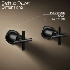 Deck- or wall-mount bath faucet handle trim with cross design