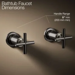 Deck- or wall-mount bath faucet handle trim with cross design