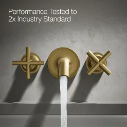 Deck- or wall-mount bath faucet handle trim with cross design