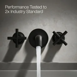 Deck- or wall-mount bath faucet handle trim with cross design