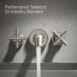 Deck- or wall-mount bath faucet handle trim with cross design