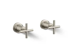 Deck- or wall-mount bath faucet handle trim with cross design