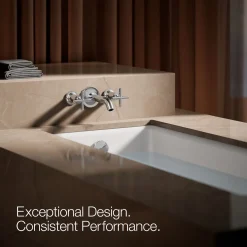 Deck- or wall-mount bath faucet handle trim with cross design