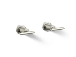 Deck- or wall-mount bath faucet handle trim with lever design