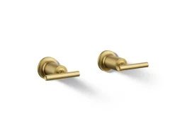 Deck- or wall-mount bath faucet handle trim with lever design