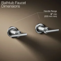 Deck- or wall-mount bath faucet handle trim with lever design