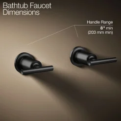 Deck- or wall-mount bath faucet handle trim with lever design