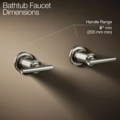 Deck- or wall-mount bath faucet handle trim with lever design