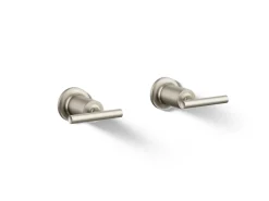 Deck- or wall-mount bath faucet handle trim with lever design