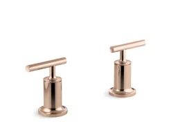 Deck- or wall-mount bath faucet handle trim with lever design