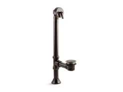 Decorative 1-1/2" adjustable pop-up bath drain for 5' whirlpool with tailpiece