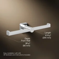 Double toilet paper holder
