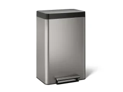 Dual-compartment step trash can