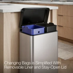 Dual-compartment step trash can