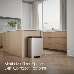 Dual-compartment step trash can