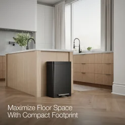 Dual-compartment step trash can