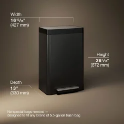 Dual-compartment step trash can