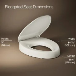 Elevated Quiet-Close™ elongated toilet seat