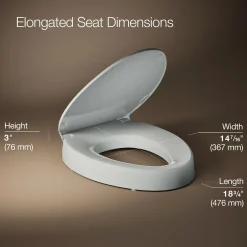 Elevated Quiet-Close™ elongated toilet seat