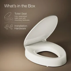 Elevated Quiet-Close™ elongated toilet seat