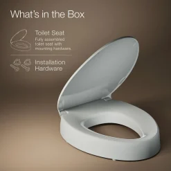 Elevated Quiet-Close™ elongated toilet seat