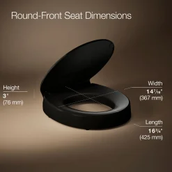 Elevated Quiet-Close™ round-front toilet seat