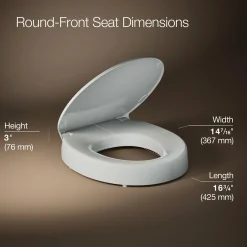 Elevated Quiet-Close™ round-front toilet seat