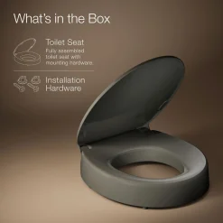 Elevated Quiet-Close™ round-front toilet seat