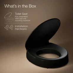 Elevated Quiet-Close™ round-front toilet seat