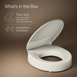 Elevated Quiet-Close™ round-front toilet seat