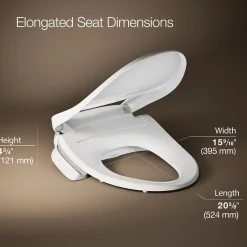 Elongated bidet toilet seat