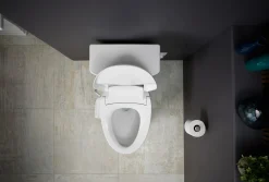 Elongated bidet toilet seat