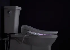 Elongated bidet toilet seat