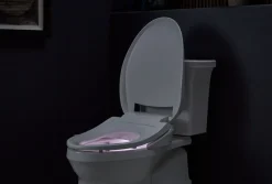 Elongated bidet toilet seat