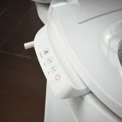 Elongated bidet toilet seat