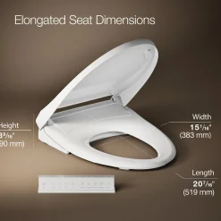 Elongated bidet toilet seat with remote control