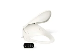 Elongated bidet toilet seat with remote control