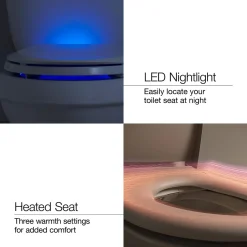 Elongated bidet toilet seat with remote control