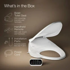Elongated bidet toilet seat with remote control