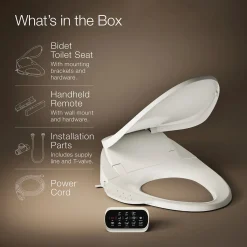 Elongated bidet toilet seat with remote control